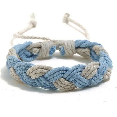 Cute Rope Weaving Design Women Friendship Bracelet - Blue
