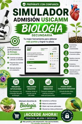 Simulador USICAMM 2026 — Admisión Biología (Secundaria)