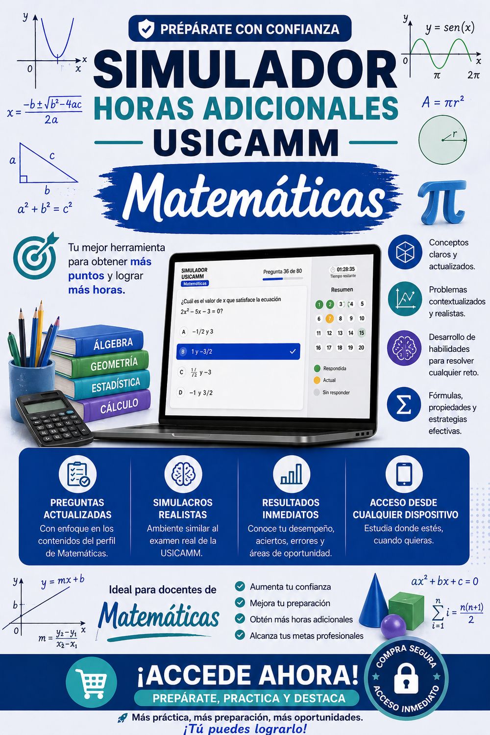 Simulador USICAMM - Horas Adicionales - Matemáticas