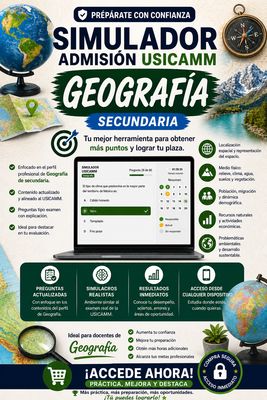 Simulador USICAMM 2026 — Admisión Geografía (Secundaria)