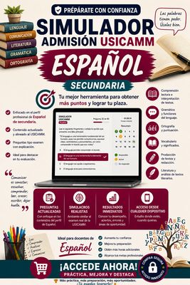 Simulador USICAMM 2026 — Admisión Español (Secundaria)