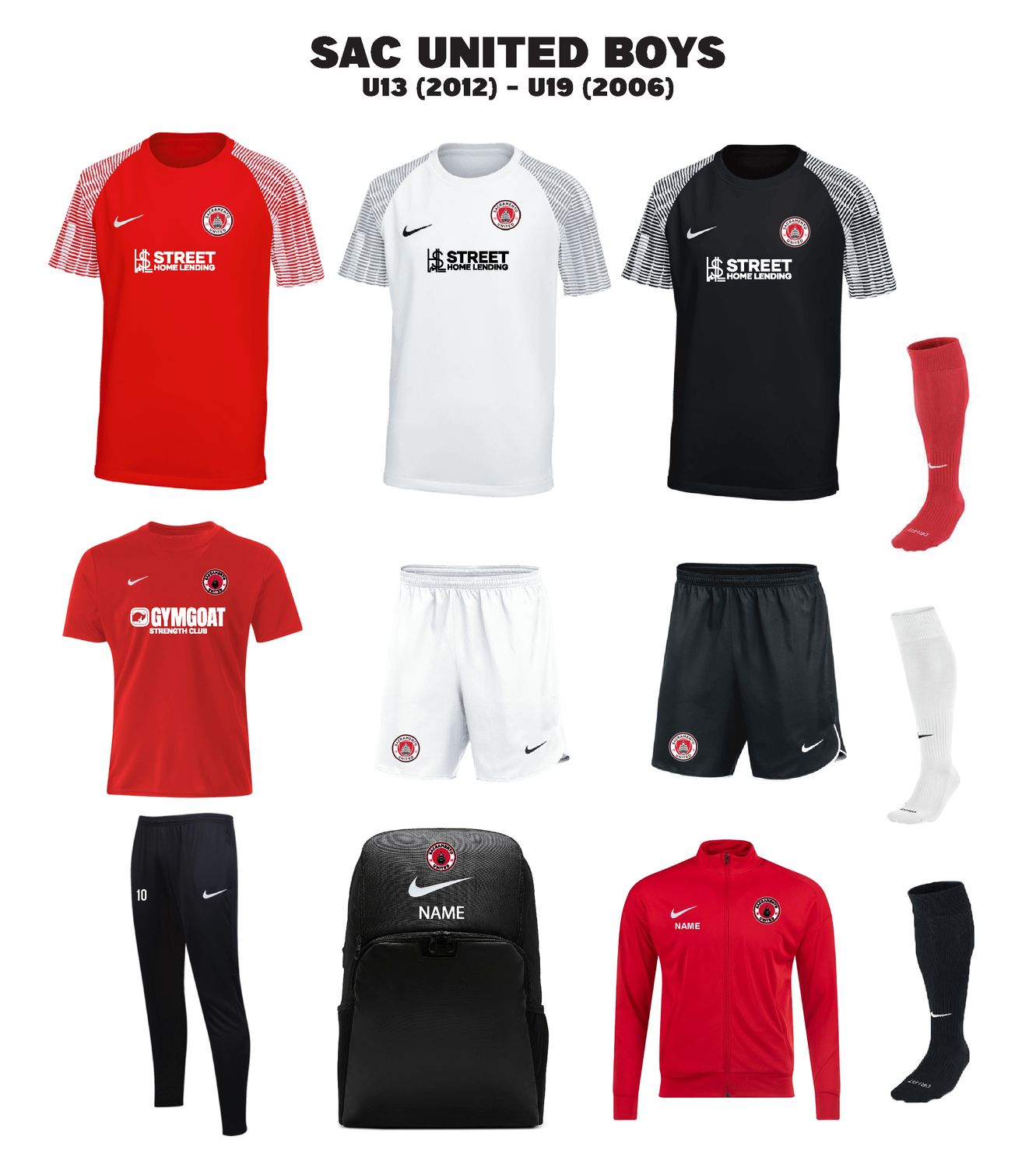 SAC UNITED BOYS Uniform Package – Store – Kombat Soccer