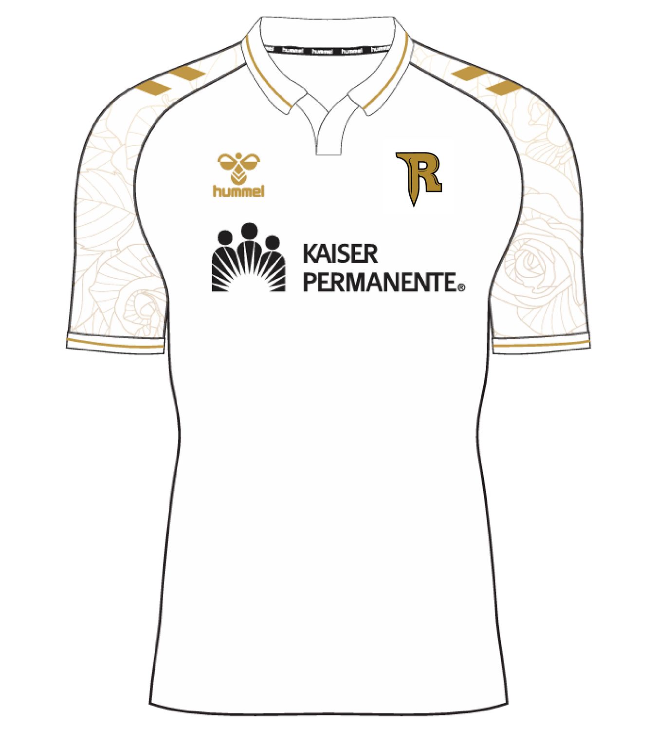 Iron Rose Boys White Custom Game Jersey with Collar Iron Rose Boys White Custom Game Jersey with Collar