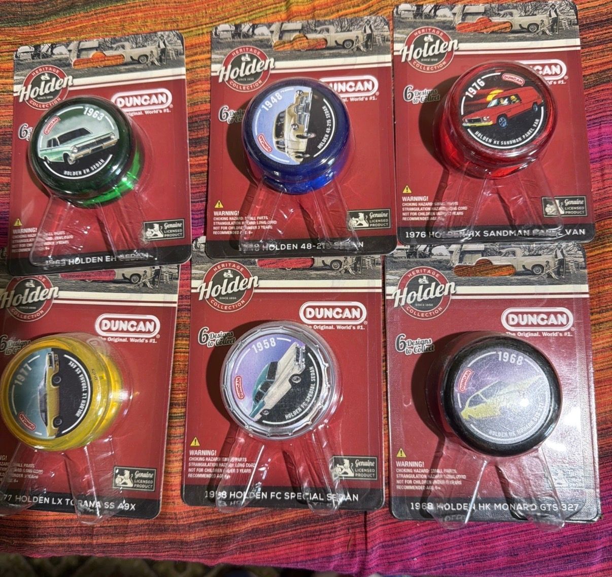 Full set of 6 Holden heritage Yoyos