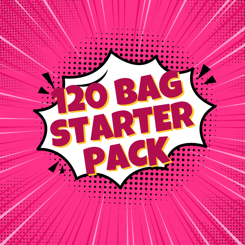 120 Bag Starter pack - 10 candy variety - includes floor rack