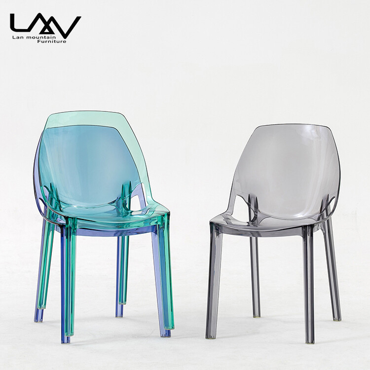 Leisure living room PC dining chaise transparent design plastic restaurant chair