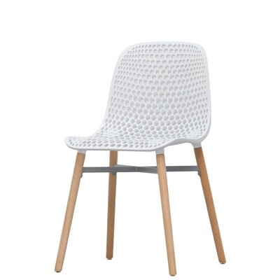 Plastic PP chaise modern design famous hollow out side chair for cafe restaurant dining room