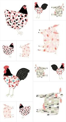 Farm Fresh Multi Farm Animals Quilt Panel Farm Fresh Multi Farm Animals Quilt Panel