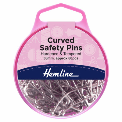 Curved Safety Pins - 60 pcs, 38mm
