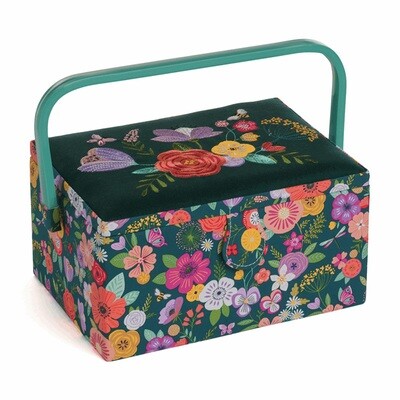 Embroidered Floral Garden Sewing Box