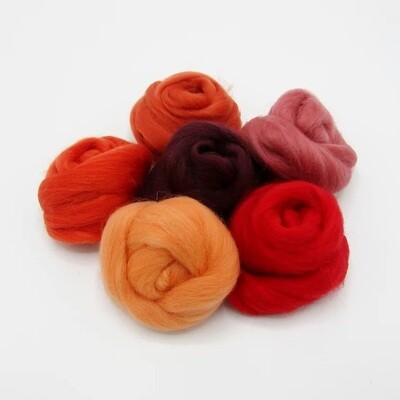 Red Felting Wool Bundle