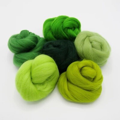 Green Felting Wool Bundle