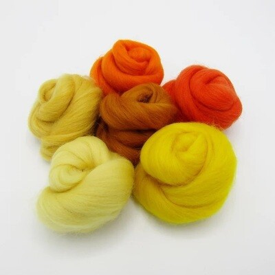 Yellow/Orange Felting Wool Bundle