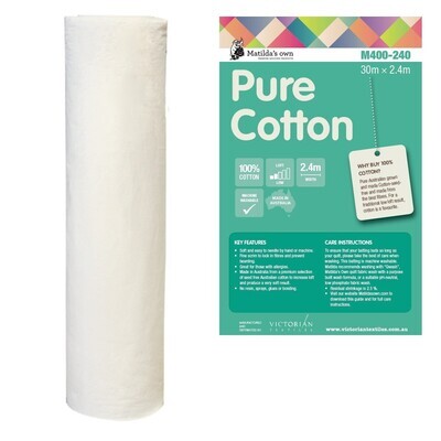 Cotton Wadding - Bulk 30m Roll