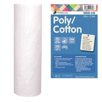 80/20 Cotton/Poly Wadding - Bulk 30m Roll 80/20 Cotton/Poly Wadding - Bulk 30m Roll
