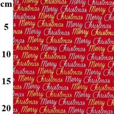 Gold Foil Merry Christmas - Red