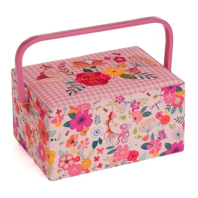 Embroidered Flower Garden Sewing Box