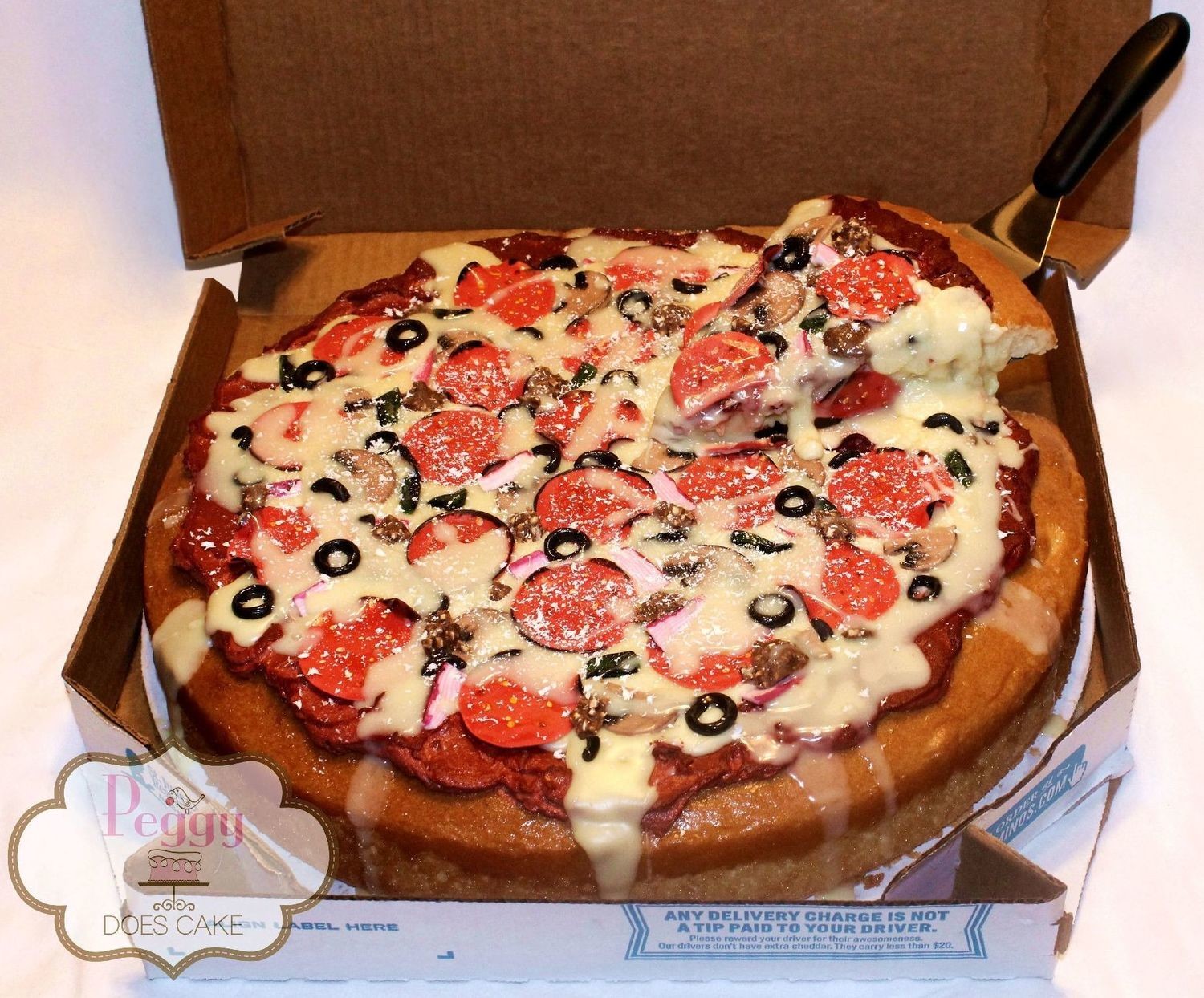 Gravity Defying Pizza Cake Tutorial (by Peggy Does Cake)
