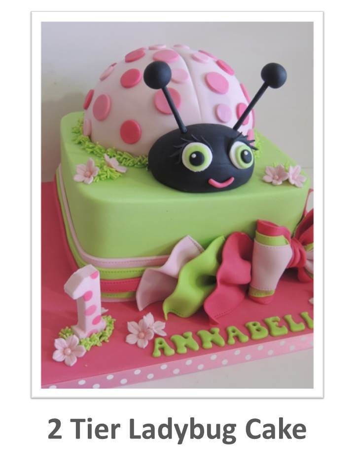 2-tiered Ladybug/Ladybird Cake (by Shereen&#39;s Cakes &amp; Bakes)