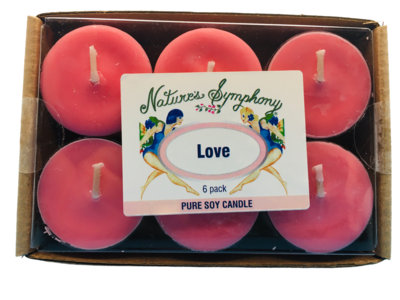 Tea Lights (Love), Pure Soy Candle - 1oz/6 pack