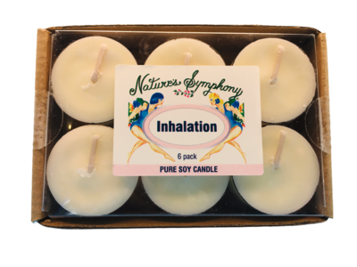 Tea Lights (Inhalation Blend), Pure Soy Candle - 1oz/6 pack