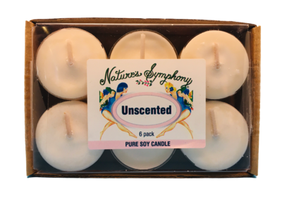 Tea Lights (Unscented), Pure Soy Candle - 1oz/6 pack