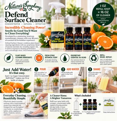 Starter Kit: 1 Reusable 16 oz Spray Bottle 3 Concentrated 1 oz Refills