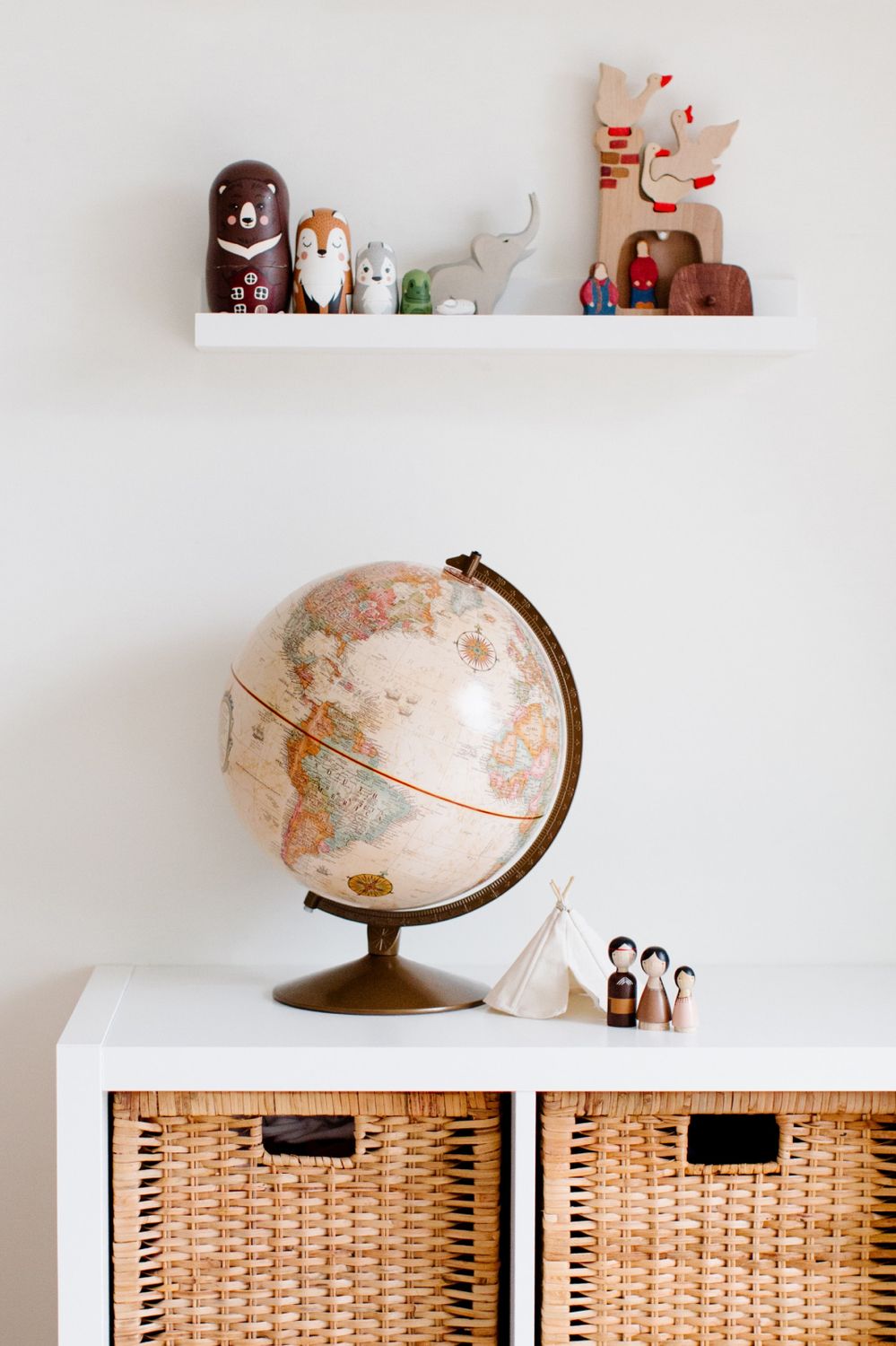 ESEMPIO. Mappamondo vintage, oggetto antico decorativo