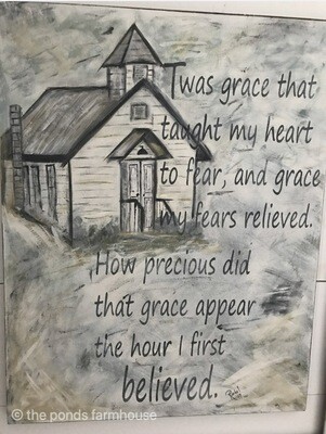 Country Church Original Painting Print 