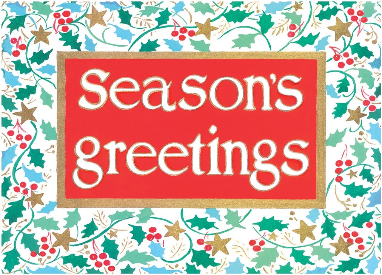 FRS938 Season&#39;s Greetings In Holly Border