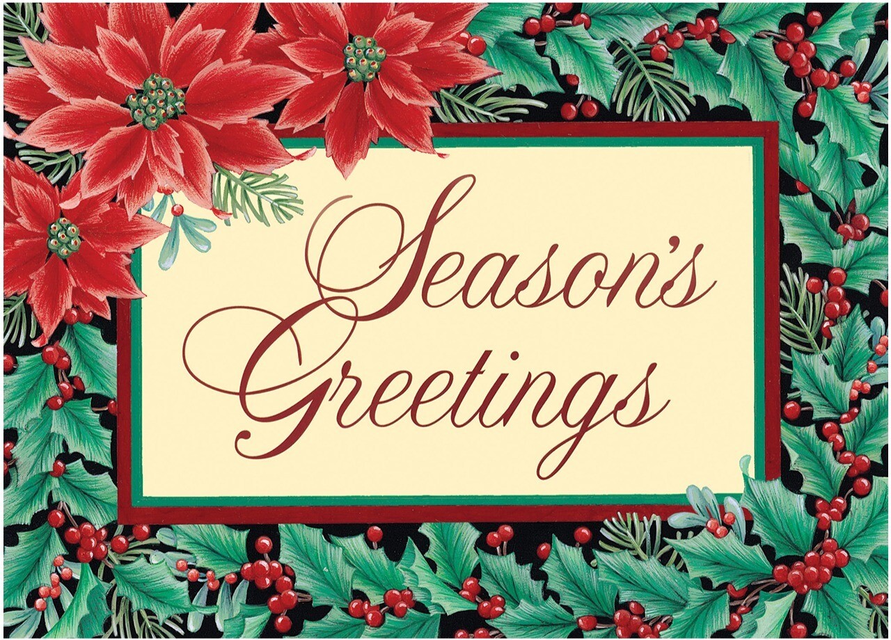 FRS929 Holly &amp; Poinsettia Border