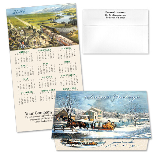 124287 Currier &amp; Ives 4 Calendar Card