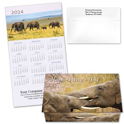 124370 Elephants Calendar Card