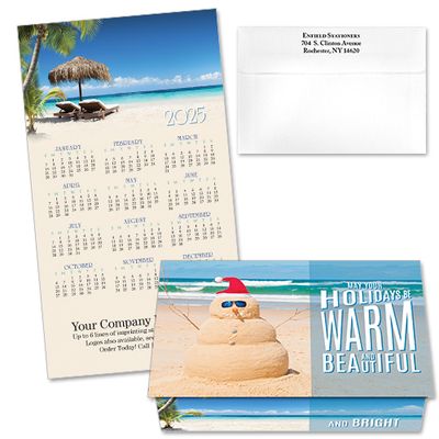 124386 Sand Snowman Calendar Card