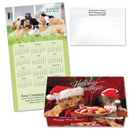 124406 Holiday Dog &amp; Cat Calendar Card