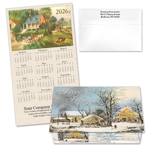 124234 Currier &amp; Ives 2 Calendar Card