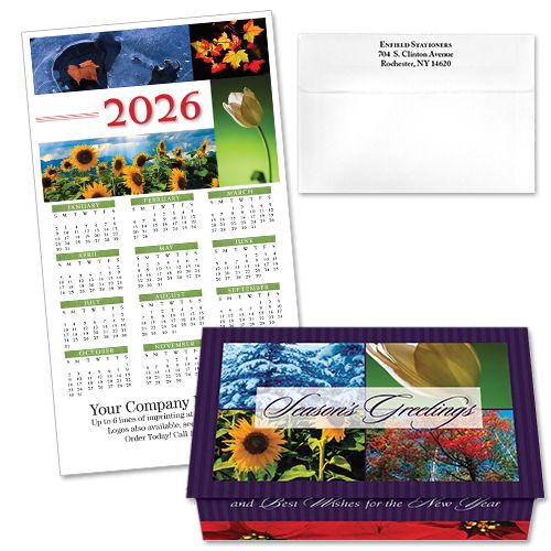 124236 Floral Four Seasons 3 Calendar Card