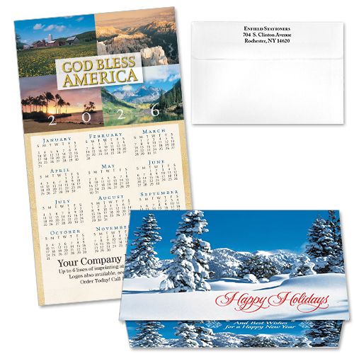 124261 God Bless America Calendar Card