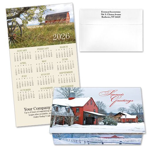 124335 Winter Barn Calendar Card