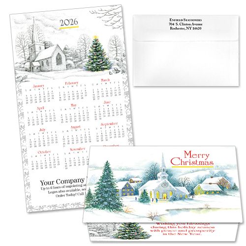 124374 Snowy Church 1 Calendar Card 124374 Snowy Church 1 Calendar Card