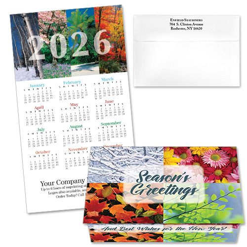 124353 Floral Four Seasons 5 Calendar Card