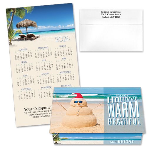 124386 Sand Snowman Calendar Card