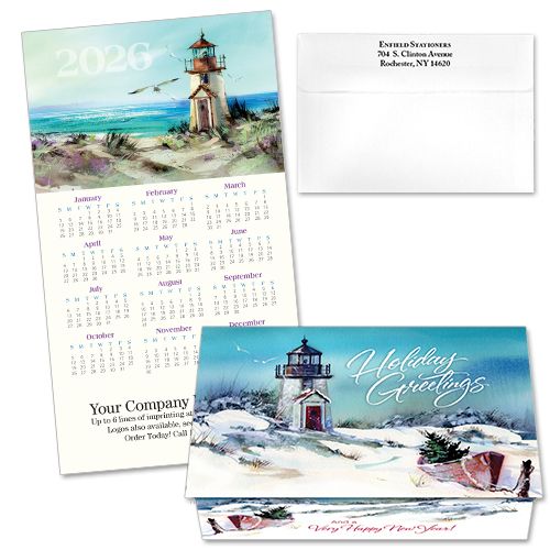 124400 Beachside Lighthouse Calendar Card