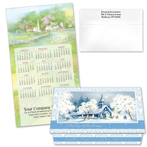 124403 Snowy Church 2 Calendar Card