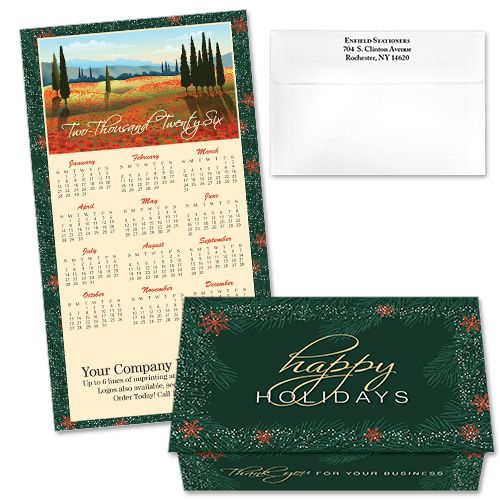 124392 Thank You With Pines & Poppies Calendar Card 124392 Thank You With Pines & Poppies Calendar Card