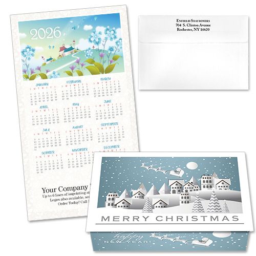 124416 Contemporary Village Calendar Card