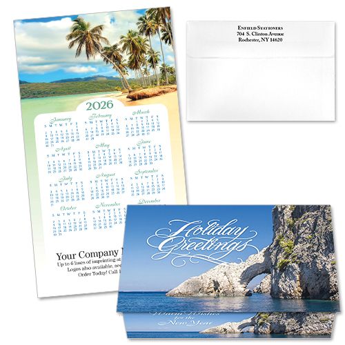 124429 Tropical Sea Rock Calendar Card