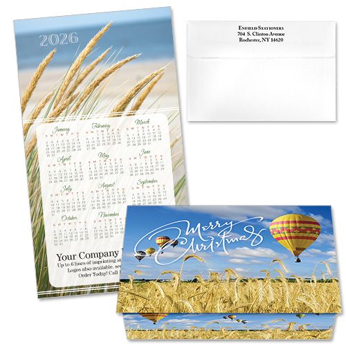 124430 Balloons Over Fields Calendar Card 124430 Balloons Over Fields Calendar Card