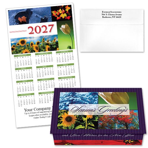 124236 Floral Four Seasons 3 Calendar Card