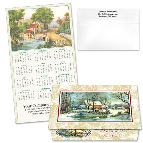 124204 Currier &amp; Ives 1 Calendar Card